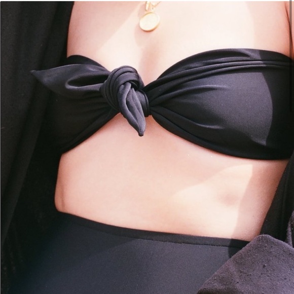 Na Nin Anita Bandeau Swim Top in Onyx Black size Large - Picture 1 of 8